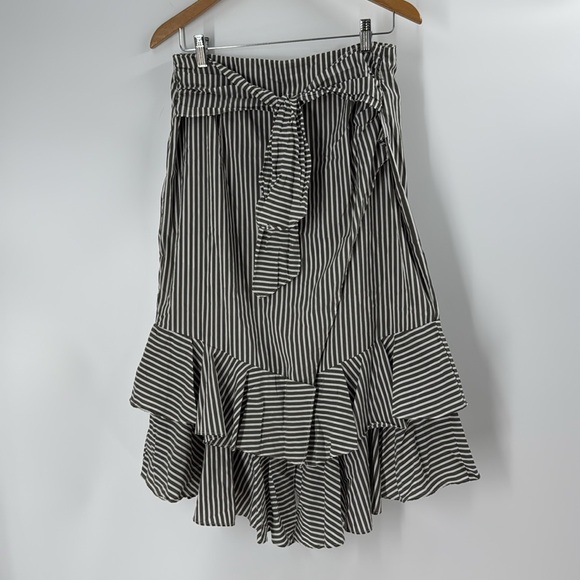 Worthington ruffle cotton blend skirt faux wrap flirty flouncy - Picture 4 of 16